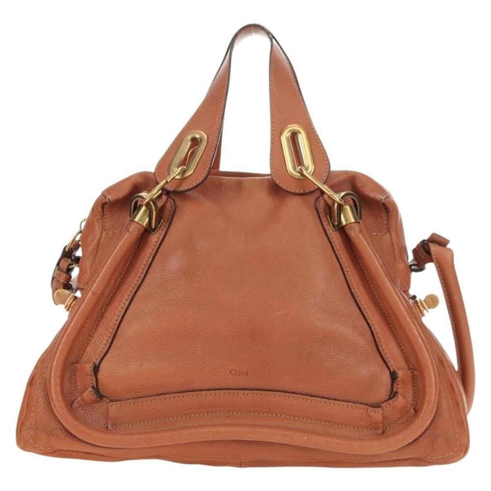 Chloe Leather Paraty Handbag Brown